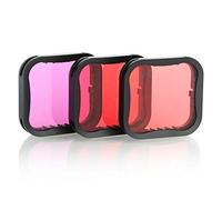 SOONSUN 3 Pack Dive Filter for GoPro Hero 5 6 7 Black Super Suit Dive Housing - Red,Light Red and Magenta Filter - Enhances Colors for Various Underwater Video and Photography Conditions