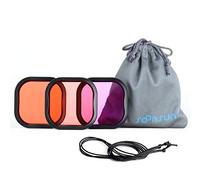 SOONSUN 3 Pack Diving Filter for GoPro Hero 8 9 10 11 12 13 - Official Waterproof Housing - Red, Light Red, Magenta - Color Correction for Underwater Video and Photography