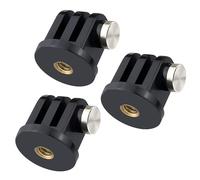 SOONSUN 3-Pack Tripod Mount Adapter for GoPro Hero 13/12/11/10/9/8/7/6/5/4/3+/3, Session, Fusion, AKASO, SJCAM, DJI Osmo Action Camera - 316 Stainless Steel Screw Nut, Rustproof in Seawater