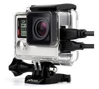 SOONSUN Side Open Skeleton Housing Case with Hollow Backdoor and Lens Cap for GoPro Hero4 Hero3+ Hero 4 3 Silver Black Camera