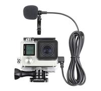 SOONSUN Skeleton Housing Protective Case with Quick Release Buckle + 6.5ft Lavalier Lapel Clip-on Microphone Mic for GoPro Hero4 Hero 4 3+ Hero3 Camera