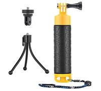 SOONSUN Waterproof Floating Hand Grip for GoPro HERO 13 12 11 10 9 8 Black | Floating Handle Mount with Mini Tripod, Waterproof Monopod, Underwater Camera Stick for Insta360, DJI Osmo Action 6/5 Pro/4/3