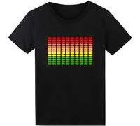 SOOOEC LED T-Shirt Sound Activated Equalizer T Shirt Light Up for Halloween EDM Party Hip Hop Cosplay Concert Costume Birthday DJ Gift Black