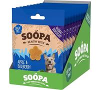 Soopa Apple & Blueberry Healthy Bites 10-Pack, Human-Grade, Grain-Free, Natural Dog Treats for Small Dogs, Medium, Large, Puppy, Dog Training Treats, Low Calorie, Superfood, Vegan, 10 x 50 g