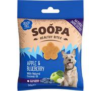Soopa Apple & Blueberry Healthy Bites, Dog Training Treats, 50 g, 1-Pack | Human-Grade, Grain-Free, Natural Dog Treats for Small Dogs, Medium, Large, Puppy, Low Calorie, Superfood Ingredients, Vegan