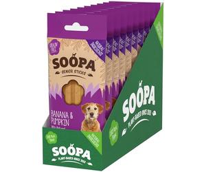 Soopa Banana & Pumpkin Senior Dog Dental Sticks, Dog Treats, 100g 10-Pack