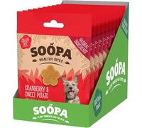 Soopa Cranberry & Sweet Potato Healthy Bites Dog Training Treats, 10 x 50 g | 10-Pack, Human-Grade, Grain-Free, Natural Dog Treats for Small Dogs, Medium, Large, Puppy, Low Calorie, Superfood, Vegan