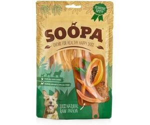 Soopa Papaya Chews for Dogs, Healthy Dog Treats, 100 g, 1-Pack | Single-Ingredient, Plant-Based, Low Fat, 100% Natural Dog Treats to Clean Teeth, Grain Free, Hypoallergenic, Human-Grade