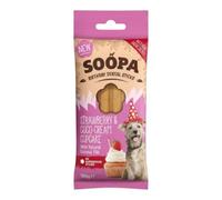 Soopa Strawberry Cream Cupcake Dog Dental Sticks, Dog Treats, 100g, 1-Pack