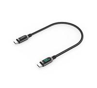 SOOPII 100W USB Type-C Cable,Nylon Braided, PD Fast Charging Cable with LED Display for lPhone 15/15 Pro/15 Plus/15 Pro Max,lPad Air, MacBook Pro,Galaxy S23/S22 (0.3M Black)