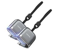 SOOPII 240W Single-Pull Retractable USB C to USB C Cable,Grey,3.71FT,2 Pack | Mag-Slot,8-Stage Preset,USB C Fast Charging Cable for iPhone 17/16, MacBook, iPad, Galaxy S26/S25, Tablet and more