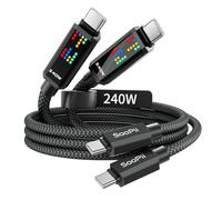 SOOPII 240W USB C to USB C Cable, 1.2M-2Pack,Black