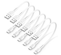 SOOPII 6-Pack 8 Inch USB A to USB C Cables,0.7Ft 60W Short Type c Fast Charging Cables for lPhone 15/16,Pro/Plus/Pro Max,Galaxy S24/S23,iPad,MacBook,Charging Station and Power Bank Accessory(White)