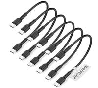 SOOPII 6-Pack Short USB C to USB C Cables,8 Inch/0.7Ft 60W Type C Fast Charging Cables,Compatible with lPhone,Galaxy,lPad,MacBook,Charging Station and Power Bank Accessory(Black)