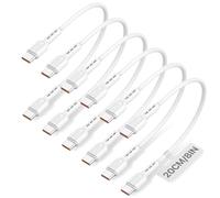 SOOPII 6-Pack Short USB C to USB C Cables,8Inch/0.7Ft 100W Type C Fast Charging Cables,Compatible with lPhone,Galaxy,lPad,MacBook,Charging Station and Power Bank Accessory(White)