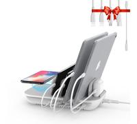 SooPii 70W Charging Station for Multiple Devices,5 Port Charging Dock with 15W Wireless Charger, 25W USB C PD/PPS Fast Charging for Galaxy,lPad,lPhone 16/15/14/13/Xs/Max