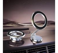 SOOPII for MagSafe Car Mount, [All-Metal] Magnetic Phone Holder,Folding & 360°Rotation Strong Magnetic Car Mount, Hands Free Car Dash Magnets Phone Holders for iPhone 16 15 14 13 Pro Max, Sliver