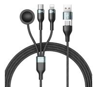 SooPii Multi Charging Cable for Apple Watch Charger, 3 in 2 Fast Charging Cable for iWatch/iPhone/Airpods,100W USB C to C Cable for iPhone 16/15,Galaxy S24/S23 and more USB C Devices, 4FT,Grey