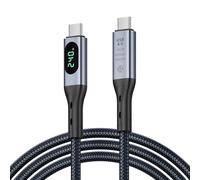 SOOPII USB 4 Cable with LED display,Supports 8K Video,40Gbps Data Transfer,240W USB C to USB C Cable,Compatible with lPhone 16,Galaxy S23,MacBook,Thunderbolt 3, Monitor,Docking Stations（3.3ft）