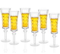 Soopiiso Cordial Glasses with Stem, 1.5oz/45ml, Sherry Glasses Set of 6, Limoncello Glasses for Tequila, Shot Glasses Set with Stem