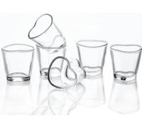 Soopiiso Heart Shot Glasses Set for 6,Cute Shot Glass 1.5oz
