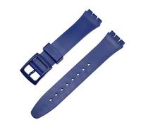 sooponu Watch Strap PVC Belt For Swatch Watch Accessories Soft Jelly Color Waterproof Rubber Wristband Bracelet(Blue,16mm)