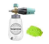 Sooprinse Foam Cannon, Adjustable Snow Foam Lance Transparent Body, Professional Car Foam Blaster with 1/4 Inch Quick Connector, 4000 PSI, 1L