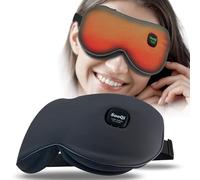 SooQi Heated Eye Mask, Cordless Warm Compress for Dry Eyes, Blepharitis & Eye Fatigue - Weighted Heating Pad with 3 Preset Heat Modes, Rechargeable, Auto Shut-Off, Washable Cover for Sleep & Travel