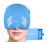 Soothefy Migraine Relief Cap - Built-in Slide-Up Eye Mask - Natural Tension Headache Relief Cap - FSA HSA Eligible - 360° Compression Ice Cap for Migraines, Hangovers, and Stress