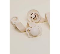BIBS Loop Pacifier Clip - Sleek, Secure One-Handed Operation, Fits All BIBS and Most Brands, Machine Washable, Slim Profile for Comfort, Ages 0+ - Ivory