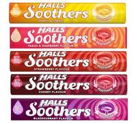 Soothers 5X 45g Mixed Flavour Drops Mints Cherry, Strawberry, Peach & Raspberry, Blackcurrant, Honey & Lemon Bundle
