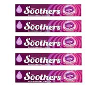 Soothers Blackcurrant 45g Bars (Pack of 5) Multipack - Sore Throat Sweets Lozenges