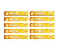Soothers Honey & Lemon 10 x 45g Bars - Sore Throat Relief Lozenges Multipack Cough Candy