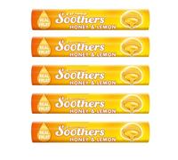 Soothers Honey & Lemon 5 x 45g Bars - Sore Throat Relief Lozenges