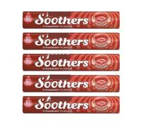 Soothers Strawberry 45g Bars (Pack of 5) Multipack - Sore Throat Sweets Lozenges