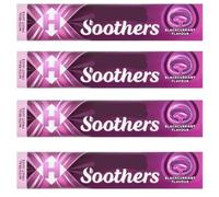 Soothers Throat Lozenges Blackcurrant - 4 Pack (4 x 45g) | Soothing Throat Relief with Blackcurrant Flavour