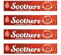 Soothers Throat Lozenges Strawberry - 4 Pack (4 x 45g) | Soothing Throat Relief with Strawberry Flavour