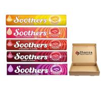 Soothers Variety Pack Lozenges 5 x 45g | Mixed Flavours Honey Lemon, Blackcurrant, Cherry, Strawberry, Peach & Raspberry | Individually Wrapped Throat Sweets | Soothing Lozenges Multipack