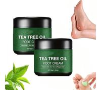 Soothing Aloe Vera & Tea Tree Foot Moisturizer,Tea Tree Oil Foot Cream, Anti-Crack Nourishing Foot Repair Balm,Moisturizing and Smoothing Heel Cream for Cracked Heels and Dry Skin (2 Pcs)