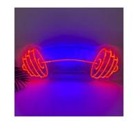 Soothing Ambient for Custom Neon Panel Lamp with Dumbbells, Powered by Electricity, for Gym neon bar sign(D,30cm)