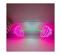 Soothing Ambient for Custom Neon Panel Lamp with Dumbbells, Powered by Electricity, for Gym neon bar sign(A,50cm)