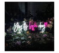 Soothing Ambient Yay It's Lash Day Neon Lamp - Personalized Sign for Beauty Salon neon light(A,65X20CM)