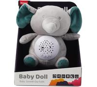 Soothing Baby Elephant Plush Sleep Aid - White Noise Sound Machine & Starry Sky Night Light Projector