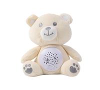Soothing Baby Teddy Bear Plush Sleep Aid - White Noise Sound Machine & Starry Sky Night Light Projector