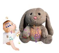 Soothing Bunny Plush Toy, Breathing Musical Bunny Doll, Sleeping Plush with Light and Breathing Musical, 3-Level Adjustable, Stress Relax Stuffed Rabbit for Kids