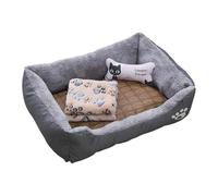 Soothing Dog Bed, Dog Bed, Cat and Dog Sofa Bed, Pet House, Nest Cave, Rectangular Soft Sofa Bed for Cats and Dogs with Cooling Mat, Blanket and Toy Bones for Cats in the Aut
