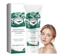 Soothing Facial Cleanser Pine with Cica,Centella Cleansing Foam,Gentle Foaming Face Wash for All Skin,Hydrating Face Wash,Low pH Good Morning Foam Cleanser,Moisturizing,Hydrating&Effective Cleansing