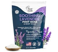Soothing Lavender Foot Soak with Epsom Salt - Best Toenail Treatment, & Softens Calluses - Soothes Sore & Tired Feet, Foot Odor Scent, Spa Pedicure - Made in USA 16oz