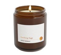 Soothing Sage Amber Radiance Scented Candle (Citrus) | Premium Essential Oils | Natural Soy Wax Candles | 40 Hours Burn time | 200g | Gift for Women | Calming, Soothing, Relaxing