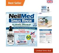Soothing Saline Sinus Rinse Kit - 60 Sachets for All Ages - Alleviates Dryness